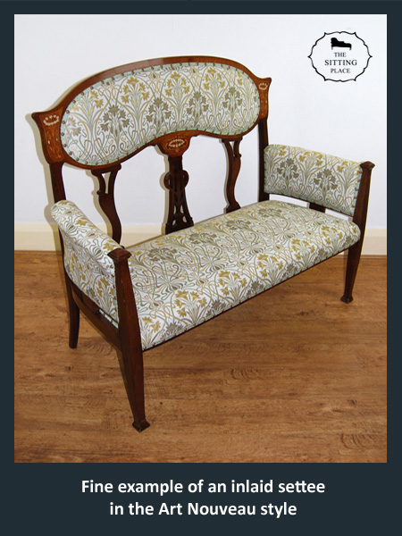 Example of a settee in the Art Nouveau style by The Sitting Place