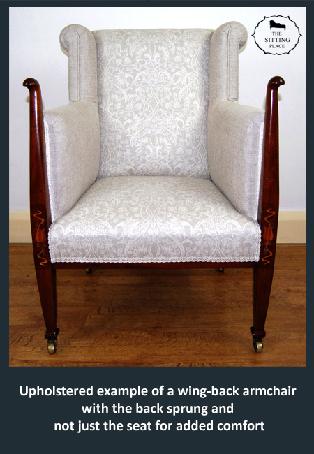 Example of full sprung upholstered armchair by The Sitting Place